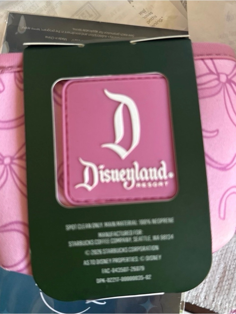 Disney park Starbucks fabric sleeve